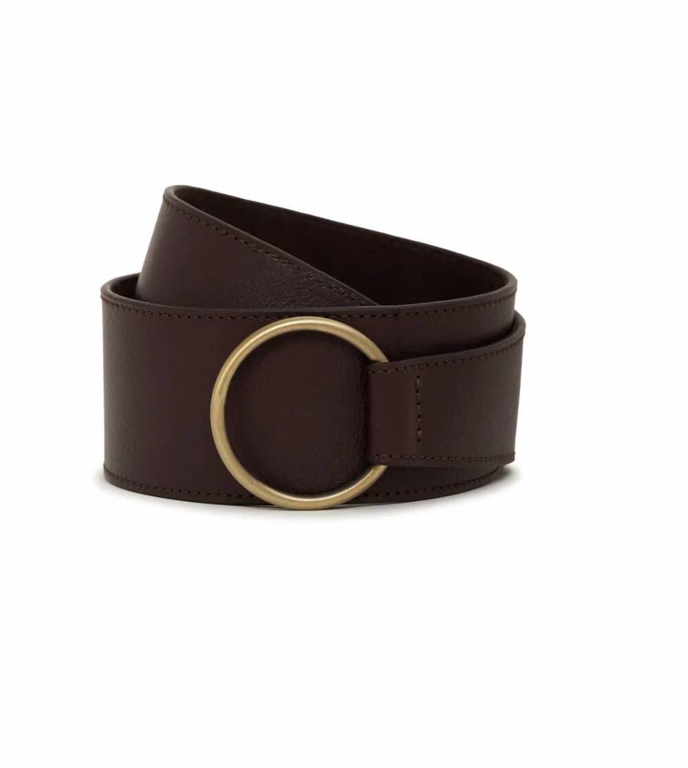 NEW SANCTUARY women's leather link belt in rich soil